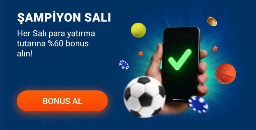 Mostbet Şampiyon Salı kampanyası, her salı %60 yatırım bonusu
